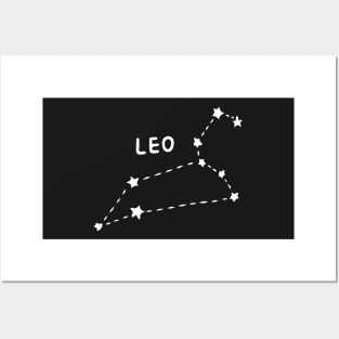 Zodiac Sign - Leo Black Posters and Art